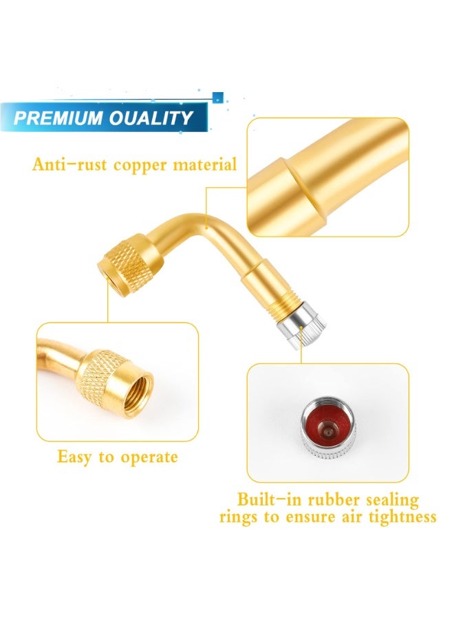 PAWSONIFY 7Pcs Tyre Valve Extension Adapter, Universal 45° 90° 135° Valve Extension, Schrader Valve Extension, Brass Air Tire Extension Schrader for Car Motorcycle Bike Truck RV Scooter - Image 3